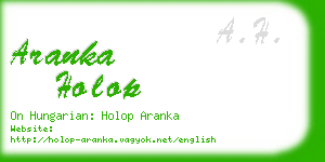 aranka holop business card